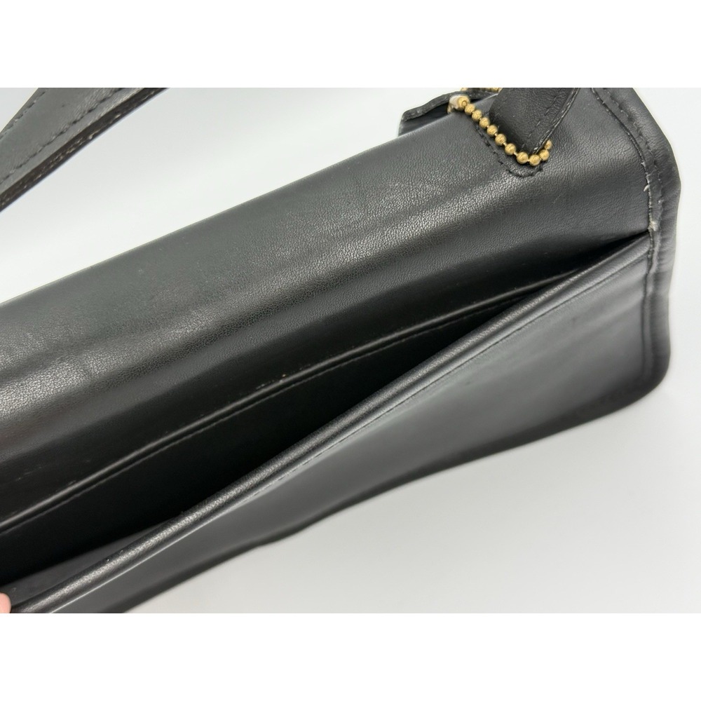 COACH Vintage Black Geometric Top Handle & Long Strap Purse 9044 Hang Tag USA - Picture 7 of 16